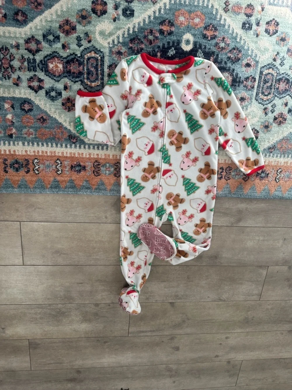 Carter's Christmas Footie Pajamas 3T Toddler Unisex Fleece Holiday